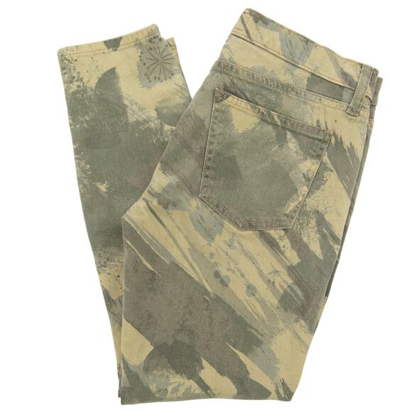 Current/Elliott Green The Stiletto Floral Camo Taper Leg Jeans Size 29 - Picture 3 of 8